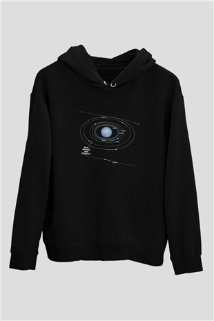 Neptün Siyah Unisex Hoodie