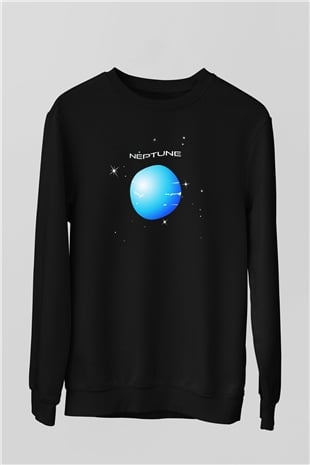 Neptün Siyah Unisex Sweatshirt