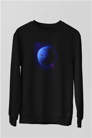 Neptün Siyah Unisex Sweatshirt