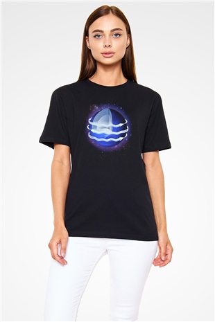 Neptün Siyah Unisex Tişört T-Shirt - TişörtFabrikası