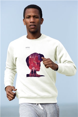 Nero Beyaz Unisex Sweatshirt