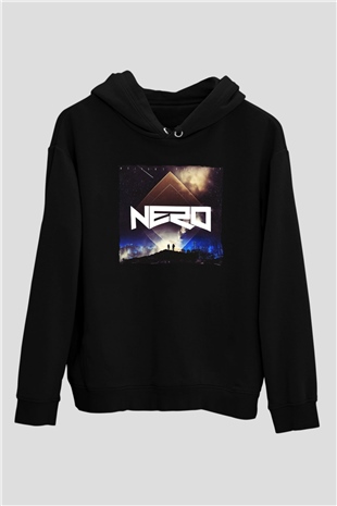 Nero Siyah Unisex Kapüşonlu Sweatshirt