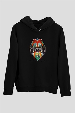 Nero Siyah Unisex Kapüşonlu Sweatshirt