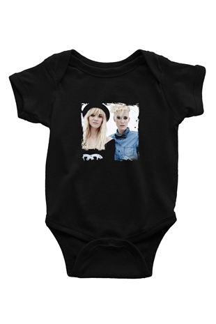 Nervo Baskılı Unisex Siyah Bebek Body - Zıbın