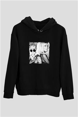 Nervo Baskılı Unisex Siyah Hoodie