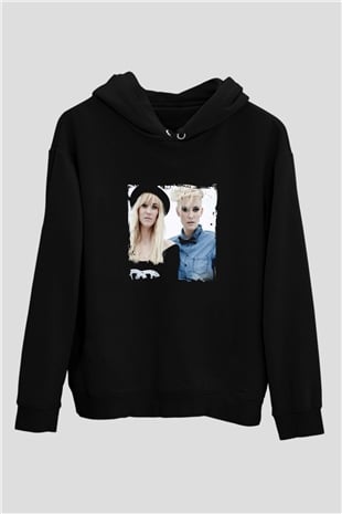Nervo Baskılı Unisex Siyah Hoodie