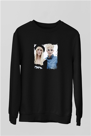 Nervo Baskılı Unisex Siyah Sweatshirt