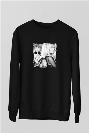 Nervo Baskılı Unisex Siyah Sweatshirt