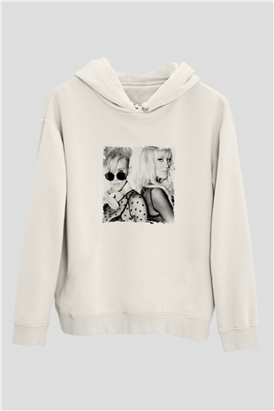 NervoBaskılı Beyaz Hoodie