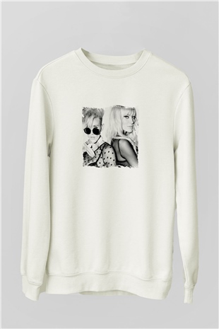 NervoBaskılı Beyaz Sweatshirt