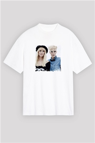 NervoBaskılı Beyaz Oversize Tişört