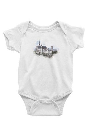 Neuschwanstein Şatosu Beyaz Bebek Body - Zıbın