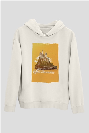 Neuschwanstein Şatosu Beyaz Unisex Hoodie