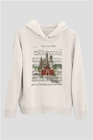 Neuschwanstein Şatosu Beyaz Unisex Kapşonlu Sweatshirt