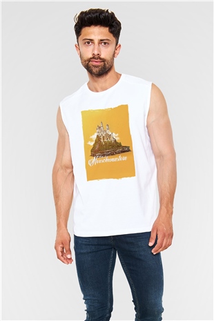 Neuschwanstein Şatosu Beyaz Unisex Kolsuz Tişört