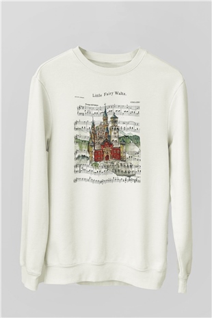 Neuschwanstein Şatosu Beyaz Unisex Sweatshirt