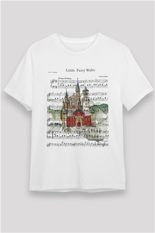 Neuschwanstein Şatosu Beyaz Unisex Tişört T-Shirt - TişörtFabrikası