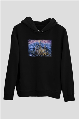 Neuschwanstein Şatosu Siyah Unisex Hoodie