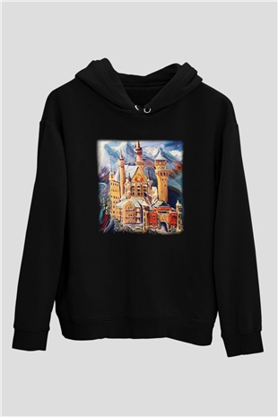 Neuschwanstein Şatosu Siyah Unisex Hoodie