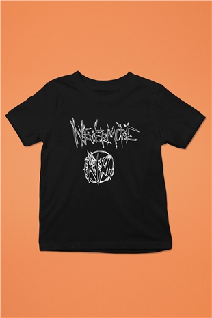Nevermore Baskılı Unisex Siyah Çocuk Tişört - Tshirt
