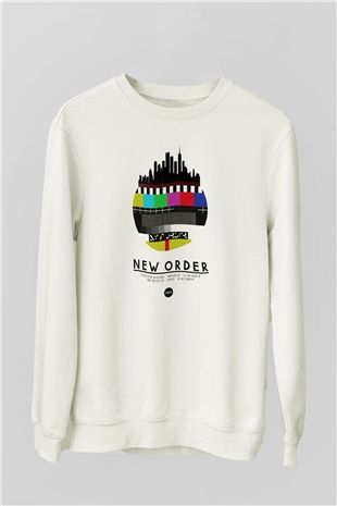 New Order Beyaz Unisex Sweatshirt