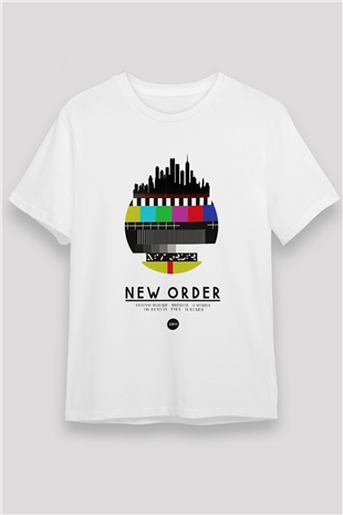 New Order Beyaz Unisex Tişört T-Shirt - TişörtFabrikası