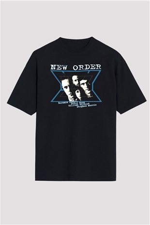 New Order Siyah Unisex Oversize Tişört T-Shirt