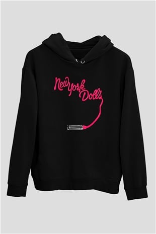 New York Dolls Siyah Unisex Hoodie