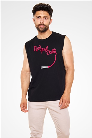 New York Dolls Siyah Unisex Kolsuz Tişört