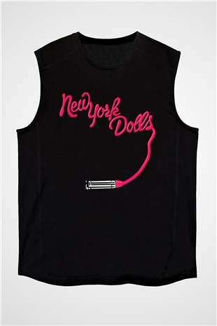 New York Dolls Siyah Unisex Kolsuz Tişört