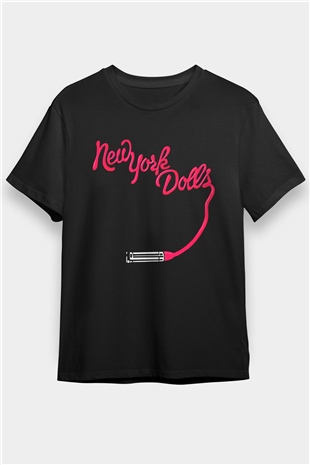 New York Dolls Siyah Unisex Tişört T-Shirt - TişörtFabrikası