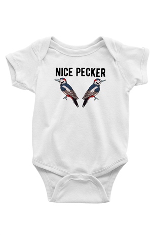 Nice Pecker BaskılıBeyaz  Bebek Body - Zıbın