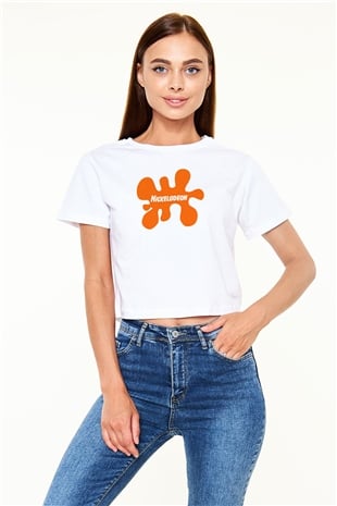 Nickelodeon Beyaz  Crop Top Tişört