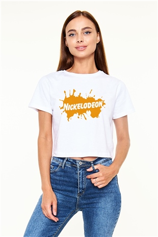 Nickelodeon Beyaz Croptop Tişört