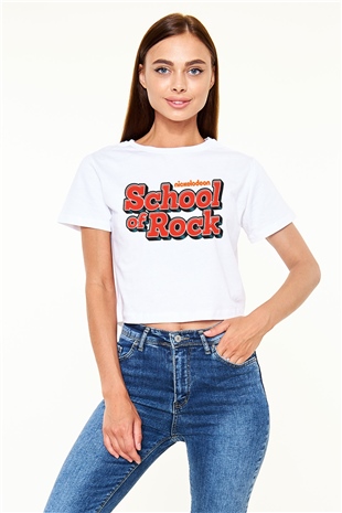 Nickelodeon Beyaz Croptop Tişört