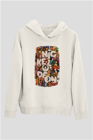 Nickelodeon Beyaz Unisex Hoodie