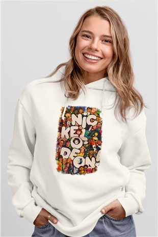 Nickelodeon Beyaz Unisex Hoodie