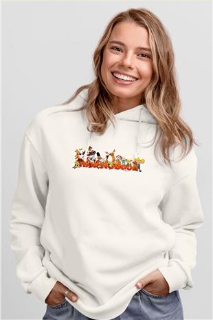 Nickelodeon Beyaz Unisex Hoodie