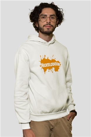 Nickelodeon Beyaz Unisex Kapşonlu Sweatshirt