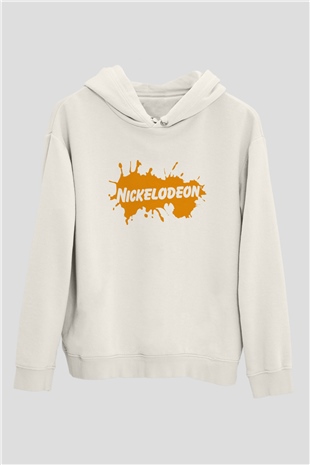 Nickelodeon Beyaz Unisex Kapşonlu Sweatshirt