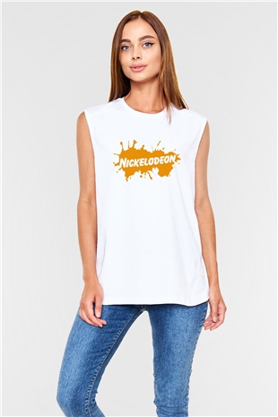 Nickelodeon Beyaz Unisex Kolsuz Tişört