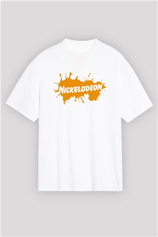 Nickelodeon Beyaz Unisex Oversize Tişört T-Shirt