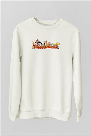 Nickelodeon Beyaz Unisex Sweatshirt