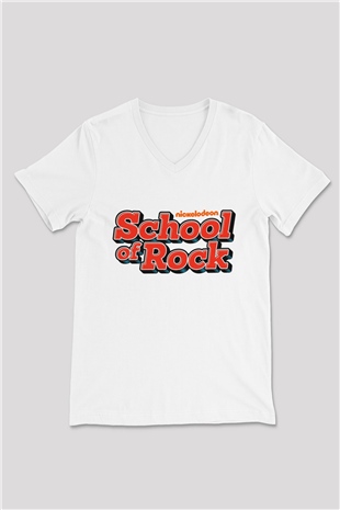 Nickelodeon Beyaz Unisex V Yaka Tişört T-Shirt