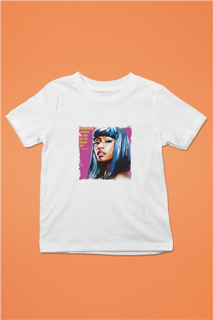 Nicki Minaj Baskılı Unisex Beyaz Çocuk Tişört
