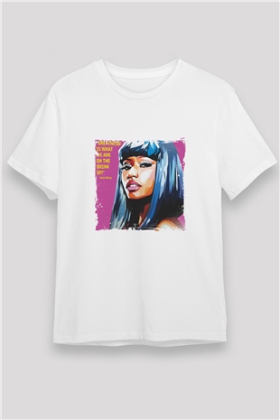 Nicki Minaj Baskılı Unisex Beyaz Tişört