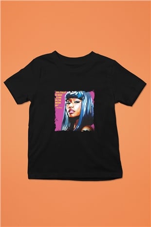 Nicki Minaj Baskılı Unisex Siyah Çocuk Tişört