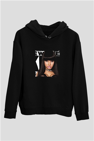 Nicki Minaj Baskılı Unisex Siyah Hoodie
