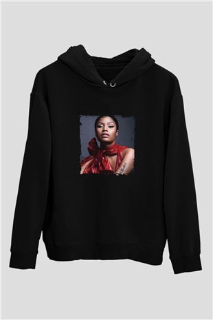Nicki Minaj Baskılı Unisex Siyah Hoodie