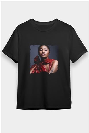 Nicki Minaj Baskılı Unisex Siyah Tişört